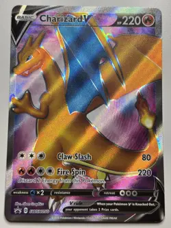 Charizard V #SWSH050 Sword Shield Full Art Promo Holo Pokemon Card TCG NM- - Image 1