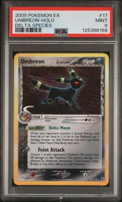 2005 POKEMON EX DELTA SPECIES #17 UMBREON-HOLO PSA 9 - Image 1