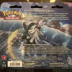 Pokemon TCG Sun & Moon Crimson Invasion 3-Pack Booster Blister Lucario Sealed - Image 2