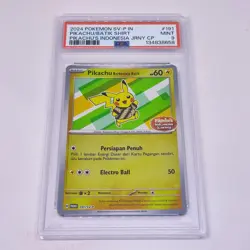 2024 Pokemon IDN Indonesia PIKACHU Batik 191/SV-P Promo Reverse Foil PSA 9!! - Image 1
