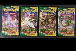 4 x Pokemon EVOLVING SKIES Booster Packs ( Art Set ) - FACTORY SEALED - Image 1