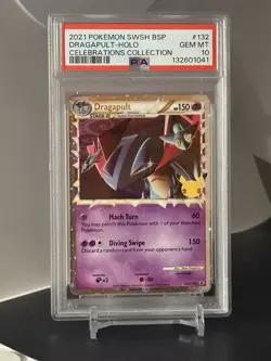 Dragapult Prime SWSH132 Celebrations Promo Black Star Pokemon PSA 10 - Image 1