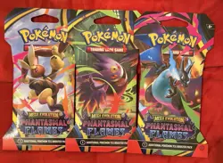 Pokemon TCG Mega Evolution Phantasmal Flames Booster New Sealed Lot of 3 Each - Image 1