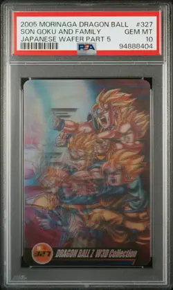 2005 DRAGON BALL MORINAGA JPN WAFER CARDS PART 5 #327 SON GOKU AND FAMILY PSA 10 - Image 1