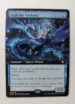 1x High Fae Trickster Extended Art FDN Foundations NM - MTG Magic EDH x1 - Image 1