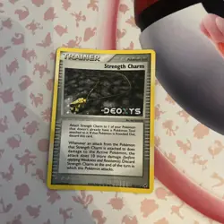 Pokemon Card Strength Charm 92/107 Reverse Holo EX Deoxys STAMPED Near Mint - Image 1