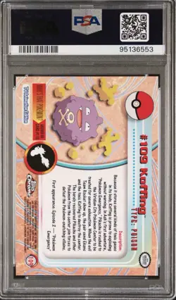 2000 TOPPS POKEMON TV ANIMATION SER 2 #109 KOFFING PSA 10 - Image 2