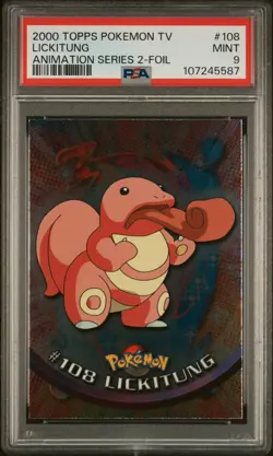 2000 TOPPS POKEMON TV ANIMATION SER 2 FOIL #108 LICKITUNG PSA 9 - Image 1