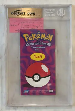 2000 TOPPS POKEMON TV ANIMATION SER. 2 TIN TOPPER #1 PIKACHU & OTHERS BGS 9.5 - Image 2
