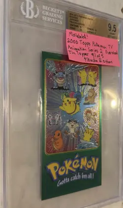 2000 TOPPS POKEMON TV ANIMATION SER. 2 TIN TOPPER #1 PIKACHU & OTHERS BGS 9.5 - Image 3