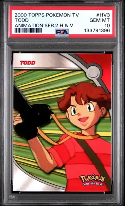 2000 TOPPS POKEMON TV ANIMATION SER 2 HEROES & VILLAINS #HV3 TODD PSA 10 - Image 1