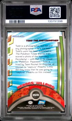 2000 TOPPS POKEMON TV ANIMATION SER 2 HEROES & VILLAINS #HV3 TODD PSA 10 - Image 2