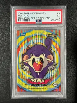 2000 Topps Pokemon TV Rattata Animation Ser. 2 Stick-ons PSA 5#N - Image 1