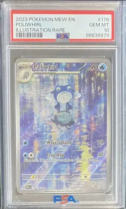 2023 Pokemon Mew EN-151 Poliwhirl Illustration Rare #176/165 PSA 10 GEM MINT - Image 1