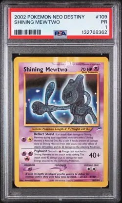 ✨ Pokemon TCG Shining Mewtwo Neo Destiny 109/105 Holo Card Secret Rare PSA 1 ✨ - Image 1