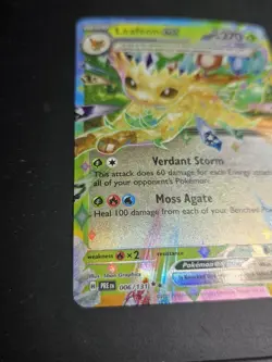 Pokemon TCG Leafeon ex Holo Card 006/131 Double Rare SV: Prismatic Evolutions NM - Image 2