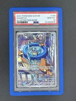 Pokemon Squirtle 148/142 Sv07: Stellar Crown Illustration Rare Holo PSA 10 - Image 1