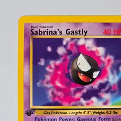 Sabrina’s Gastly 97/132 Gym Challenge 1st Edition Pokemon TCG WOTC 2000 - Image 2