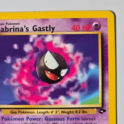 Sabrina’s Gastly 97/132 Gym Challenge 1st Edition Pokemon TCG WOTC 2000 - Image 3