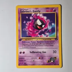 Sabrina’s Gastly 97/132 Gym Challenge 1st Edition Pokemon TCG WOTC 2000 - Image 1