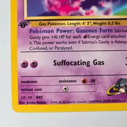 Sabrina’s Gastly 97/132 Gym Challenge 1st Edition Pokemon TCG WOTC 2000 - Image 4