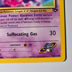 Sabrina’s Gastly 97/132 Gym Challenge 1st Edition Pokemon TCG WOTC 2000 - Image 5