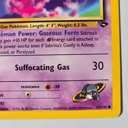 Sabrina’s Gastly 97/132 Gym Challenge 1st Edition Pokemon TCG WOTC 2000 - Image 4