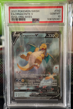 NEW CERT Pokemon Card Dragonite V Evolving Skies Alt Art 192/203 PSA 10 Gem Mint - Image 1