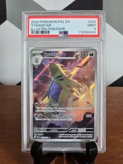2023 POKEMON TCG - PALDEA EVOLVED #222 TYRANITAR ILLUSTRATION RARE PSA 9 MINT 🔥 - Image 1