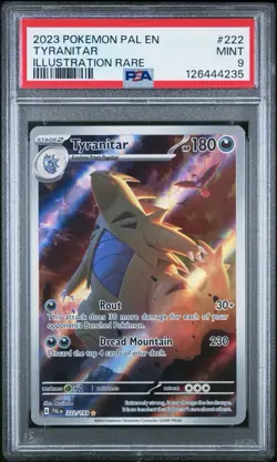 Pokemon Tyranitar 222/193 Paldea Evolved Illustration Rare PSA 9 MINT - Image 3