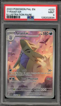 Pokemon Tyranitar Paldea Evolved Illustration Rare #222 PSA 9 Mint - Image 1