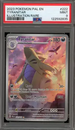 Pokemon Tyranitar Paldea Evolved Illustration Rare #222 PSA 9 Mint - Image 1