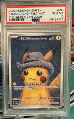 Pikachu with Grey Felt Hat 2023 Pokemon x Van Gogh Promo #085 PSA 10 Gem Mint - Image 1