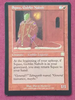 Magic The Gathering MERCADIAN MASQUES SQUEE GOBLIN NABOB red card MTG - Image 1