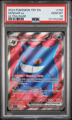 2024 POKEMON TEF EN-TEMPORAL FORCES ULTRA RARE #193 GENGAR EX PSA 10 - Image 1