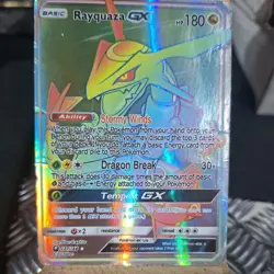 Rayquaza GX 177/168 Rainbow Secret Rare Celestial Storm Pokemon TCG Card - Image 1