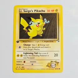 2000 Pokemon Gym Heroes Lt. Surge’s Pikachu 81/132 1st Edition WOTC Common VTG - Image 1