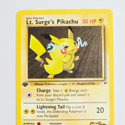 2000 Pokemon Gym Heroes Lt. Surge’s Pikachu 81/132 1st Edition WOTC Common VTG - Image 2