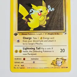 2000 Pokemon Gym Heroes Lt. Surge’s Pikachu 81/132 1st Edition WOTC Common VTG - Image 3