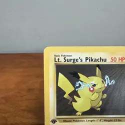Lt. Surge’s Pikachu 1st Edition 81/132 Gym Heroes WOTC Pokemon 2000 MP - Image 2