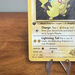 Lt. Surge’s Pikachu 1st Edition 81/132 Gym Heroes WOTC Pokemon 2000 MP - Image 5