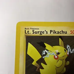 Lt. Surge’s Pikachu 1st Ed Gym Heroes 81/132 WOTC Vintage Pokemon HP Crease - Image 2