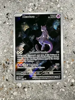 Pokemon TCG Cards Mewtwo SVP052 Black Star Promo Illustration Rare NM - Image 1
