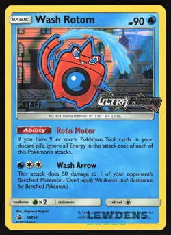 Wash Rotom STAFF - SM94 - Ultra Prism - SM Black Star Promos - Pokemon Card - Image 1