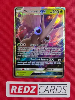 Venomoth GX 12/214 [Holo] Rare Unbroken Bonds Pokemon Card NM - Image 1