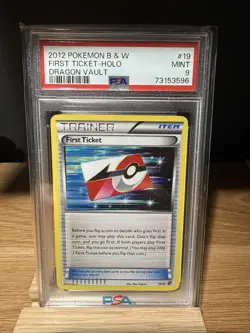 2012 POKEMON B&W DRAGON VAULT #19 FIRST TICKET-HOLO PSA 9 - Image 1