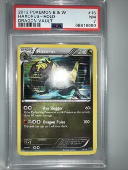 2012 Pokemon B&W Haxorus 16/20 Dragon Vault Holo PSA 7. POP 7 - Image 1
