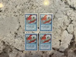 Blue Elemental Blast x4 Magic the Gathering Revised Blue Elemental Blast Played - Image 1