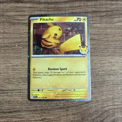 Pikachu 051 /162 Stamped 2026 Pokemon Day 30th Anniversary Promo NM 2 Swirls - Image 1