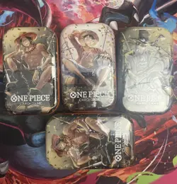 One Piece TS-02 Tin Pack Set Vol.2 - All 3 Tins + 1 Extra Sabo Art New & Sealed - Image 1